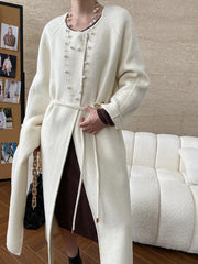 Women's Wool Blend Coat with Detachable Scarf