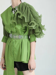 Avant-Garde Ruffle Sleeve Blouse