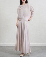 Elegant Plissé Trousers Set