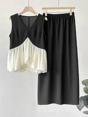 Luxury Peplum Top & Long Skirt Set