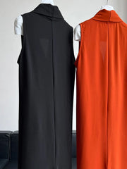 Minimalist Draped Sleeveless Dress