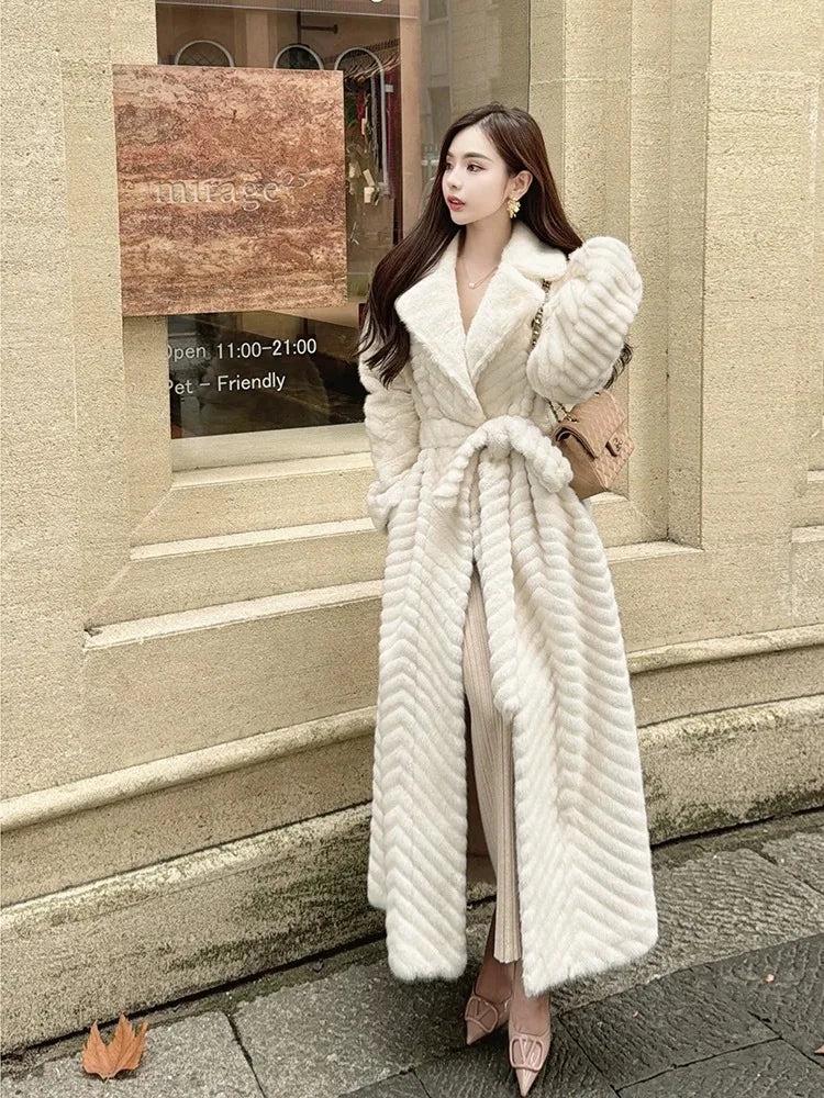 Women's Cozy Faux Fur Long-Length Plush Coat