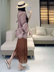 Luxury Travel Plissé Poncho Top