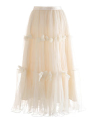 Luxury Bow-Detail Tulle Skirt