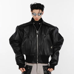 Men's Vegan Leather Moto Rider Jacket