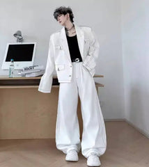 Men's Luxury Denim Blazer Pants Set