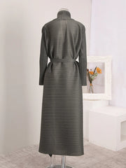Truly Pleated Stretchy Long Coat