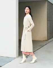 Truly Pleated Stretchy Long Coat