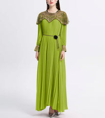 Luxury Plissé Embellished Dress