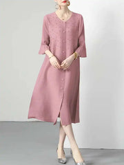 Premium Pleated Blouse Dress