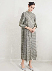 Luxe Formal Metallic Pleats Dress