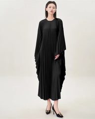 Luxury Plissé Cape Dress