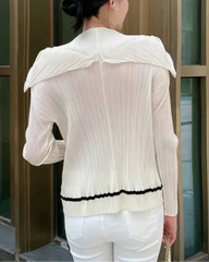 Unique Collar Plissé Blouse