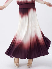 Luxury Travel Ombre Plissé Skirt