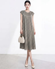 Couture Plisse Cap Sleeve Dress