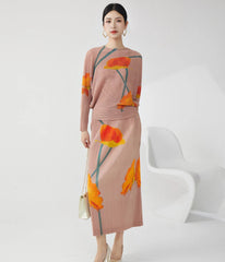 Luxury Formal Pleated Skirt Set