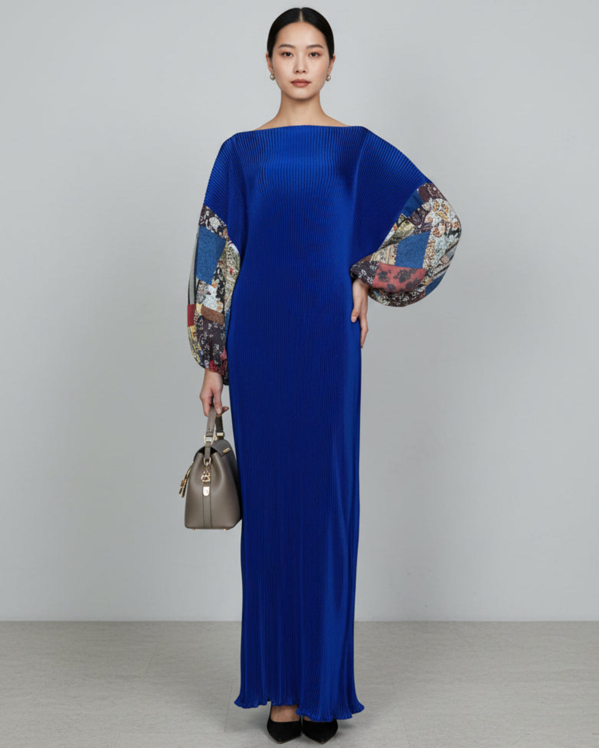Luxe Plissé Kaftan Dress