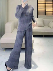 Luxury Pleated Ribbed 2-Piece
