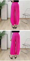 Plissé Pleated Wide-Leg Trousers