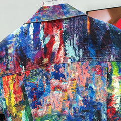 Men's Paint Splatter Denim Jacket
