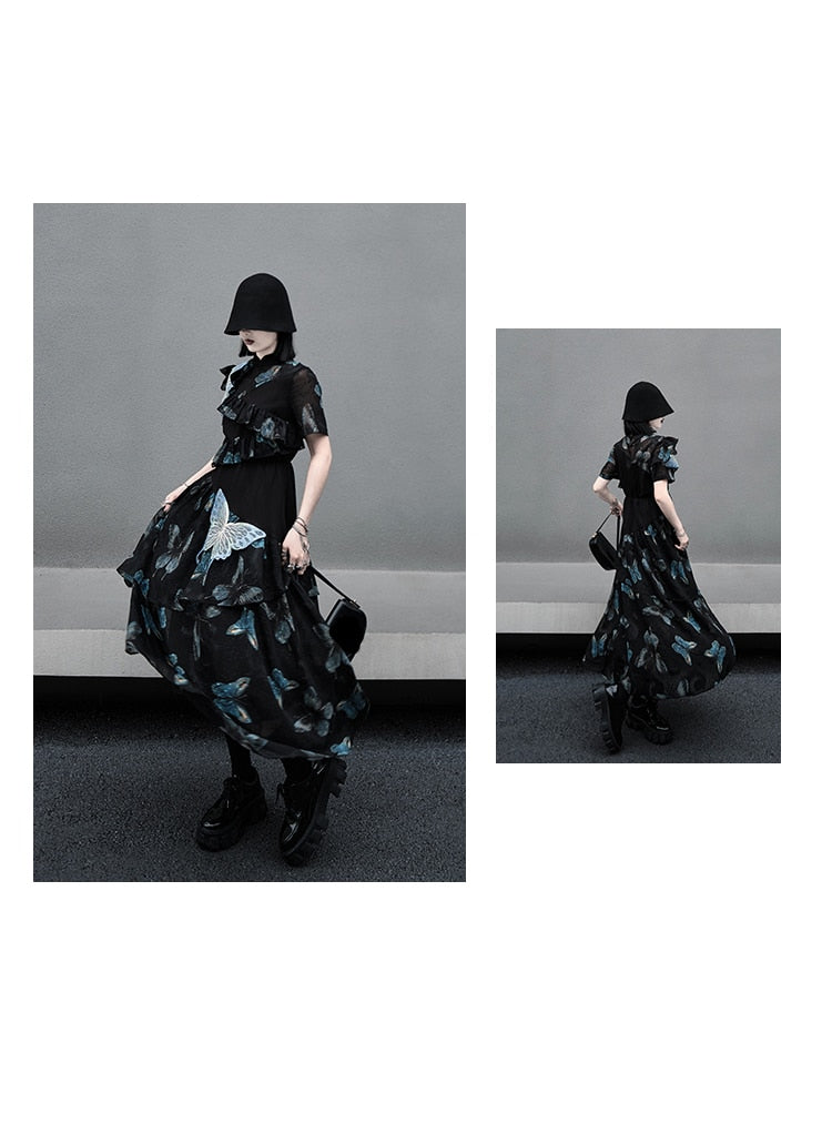 Black Elegant Luxe High-End Butterfly Dress