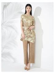 Couture Pleated Plissé Top & Pants