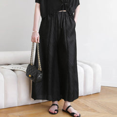 Luxury Plissé Palazzo Pants
