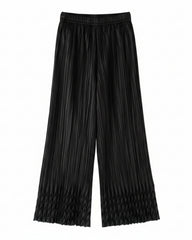 Geometric Pleated Wide Leg Pants