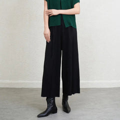 Wide-Leg Plissé Daily Trousers