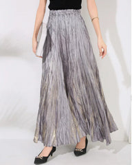 Luxury Metallic Pleats Skirt