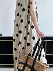 Linen Oversized Sleeveless Midi Dress