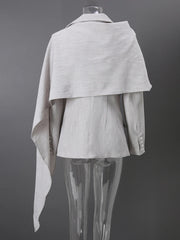 Luxury Draped Cape Blazer