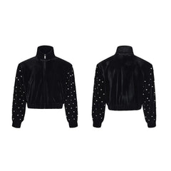 Men's Luxury Studded Velvet Bomber