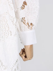 Fit & Flare Floral Lace Midi Dress
