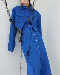Luxury Wool-Blend Asymmetrical Coat