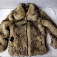 Men's Cozy Brown Faux Fur Coat | Thick & Warm