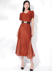 Luxury Plisse 3D Floral Dress