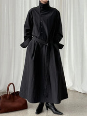 Luxe Cotton Blend Belted Dress
