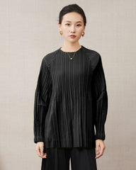 Premium Pleated Zip-Up Top
