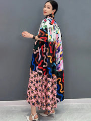 Women's Bohemian Patchwork Casual Boho Midi Dress