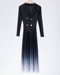 Elegant Plissé Ombre Dress