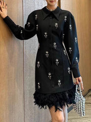 Luxury Crystal & Pearl Mini Dress