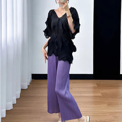 Elegant Petite Pleated 2-Piece Set