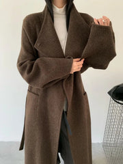 Luxury Wool-Blend Long Coat