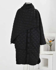 Luxury Diamond-Quilted Scarf Coat