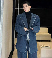 Men's Luxury Denim Oversized Blazer