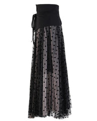 High-Waisted Polka Dot Tulle Skirt