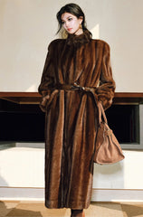 Luxury Faux Fur Belted Long Coat