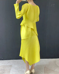 Luxury Pleated Skirt & Blouse Set