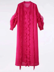 Textured Modern Pleated Dress
